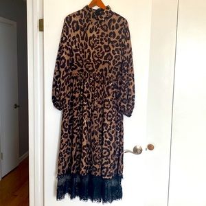 Shein leopard long sleeve maxi dress. Xl